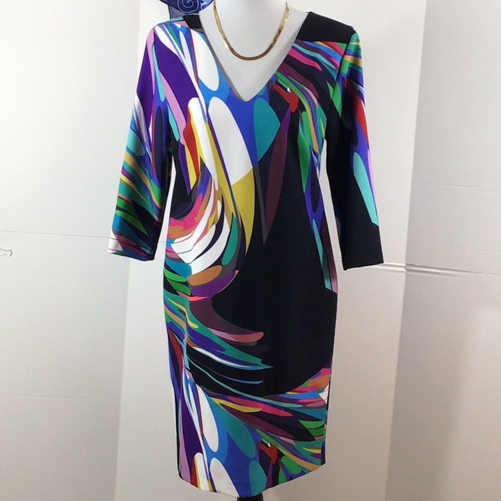 Trina Turk multicolor swirl shift dress 4